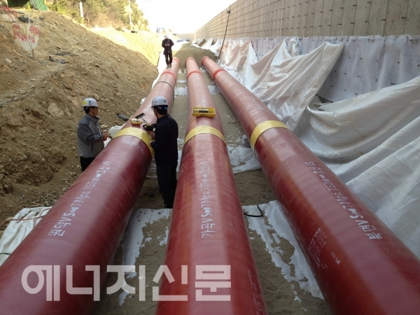▲ 한국가스공사의 천연가스 주배관이 전년보다 54km, 공급관리소 8개소가 증가했다.