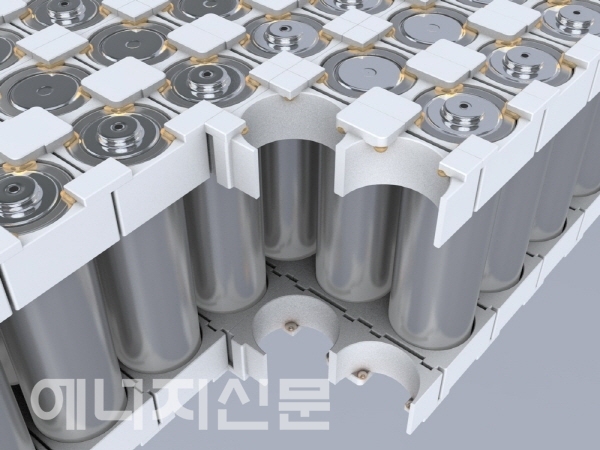 ▲ 리튬 이온 배터리 셀 조립을 위한 헨켈의 접착 솔루션.