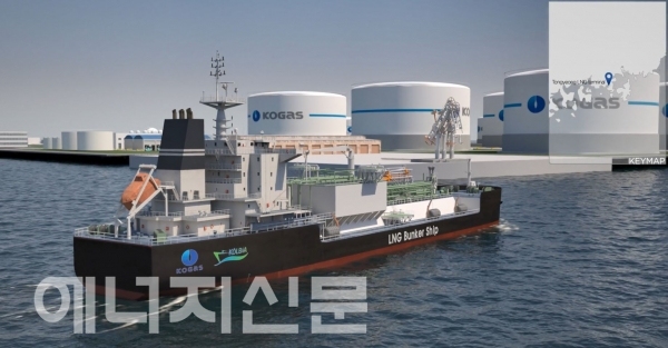 ▲ LNG 벙커링 선박 조감도.