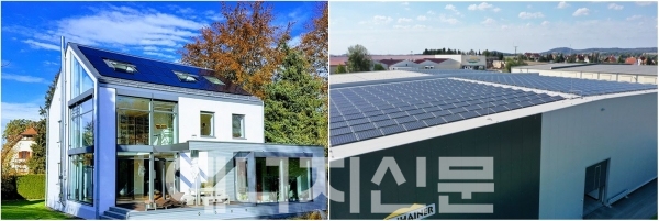 ▲ 독일 바이에른의 주거용 태양광과 독일 고객사 공장 지붕 태양광.