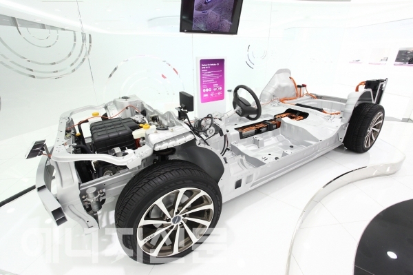 ▲ LG에너지솔루션 전기자동차 모형.