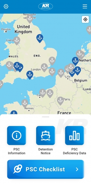 ▲ ‘KR PSC ADVISER’ 모바일 앱 메인화면(유럽지역).
