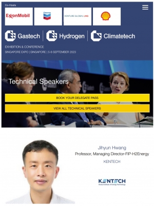 ▲ Gastech 2023 홈페이지에서 Technical Speaker로 황지현 교수가 소개되고 있다.