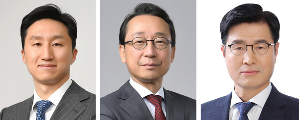 ▲ 사진 왼쪽부터 정기선 HD현대 회장, 조영철 HD현대 부회장, 이상균 HD현대중공업 부회장.