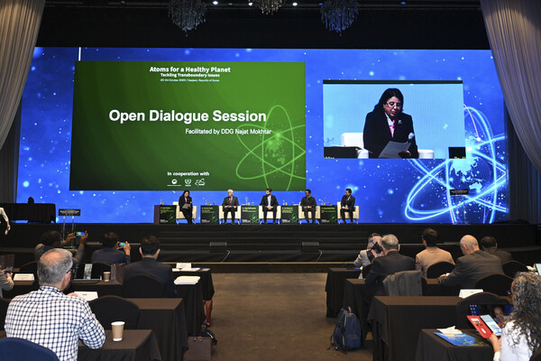 ▲한-IAEA 다자간 방사선 기술 국제공동회의에서 패널토론이 진행되고 있다.