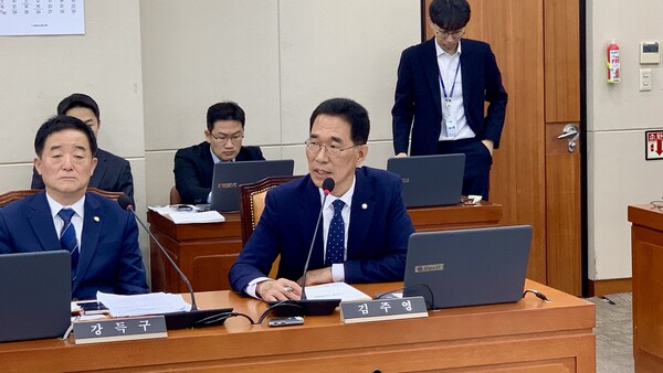 ▲ 김주영 의원이 국정감사에서 질의를 하고 있다.