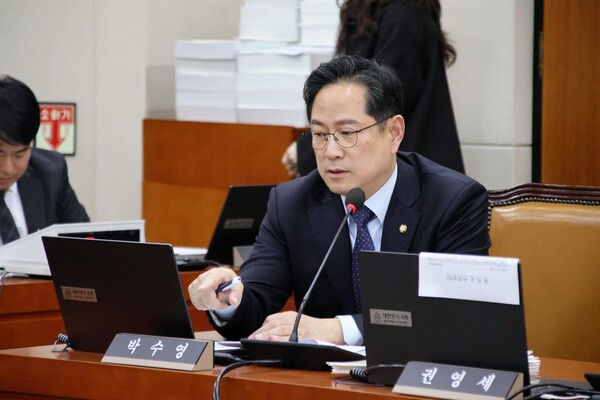 ▲ 박수영 의원이 기재위 국정감사에서 질의를 하고 있다. (사진: 박수영 의원실 블로그 캡쳐)