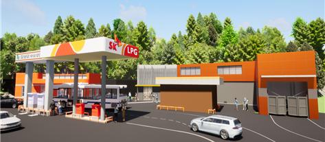 ▲ 12월 준공을 앞둔 단양군 수소충전소의 조감도.