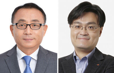 ▲ 김상무 E1 전무(왼쪽)와 강기훈 E1 신규 선임 이사.