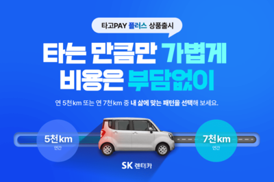 ▲ SK렌터카는 연간 운행할 수 있는 거리를 고객이 직접 선택할 수 있는 렌털 상품 '타고페이플러스'를 출시했다.