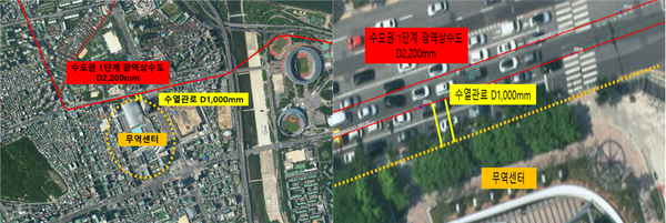 ▲ 무역센터 수열도입 관로.