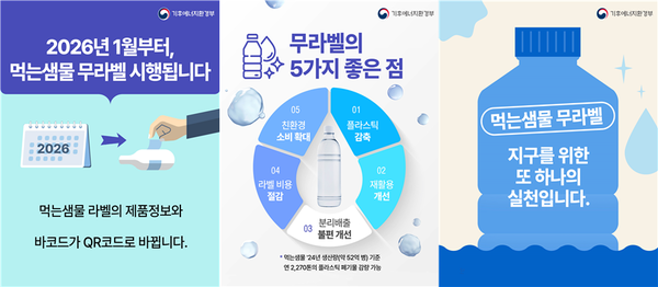 ▲ 먹는샘물 무라벨 의무화 카드 뉴스.