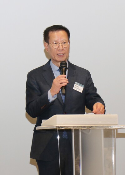 ▲ 채충근 한국가스학회 회장이  ‘ 2026년도 제1차 이사회’에서 인사말을 하고 있다.