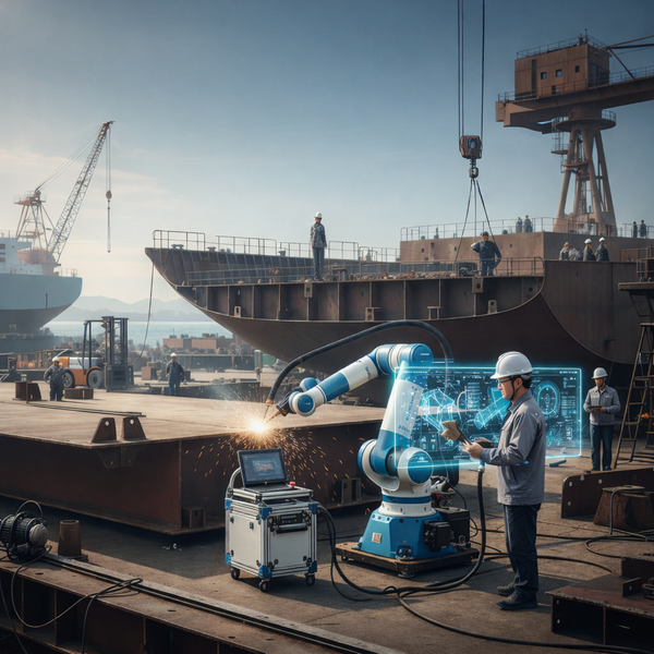 ▲ 정부가 중소조선소 생산현장 맞춤형 용접용 협동로봇 운용 프로그램 개발 등 조선산업 기술 개발 고도화에 힘쓴다.