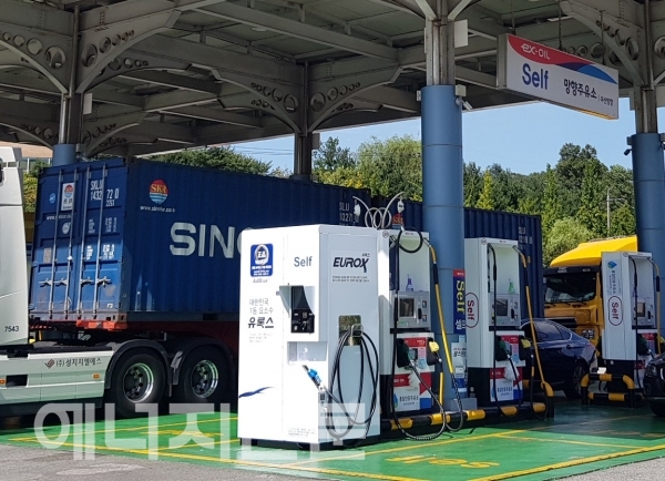 ▲ 경부고속도로 망향주유소(부산방향)에 설치된 유록스 요소수 셀프주입기.