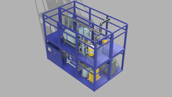 ▲상용규모 방사성 콘크리트폐기물 감용 처리설비 구조(200kgbatch).
