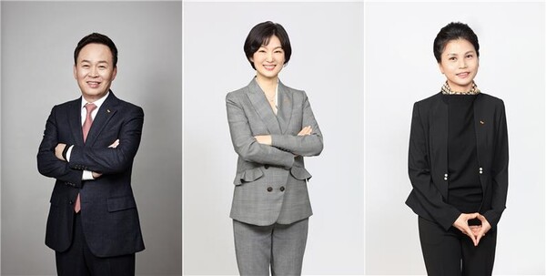 ▲ (왼쪽부터) 장용호 사내이사, 김주연 사외이사, 이복희 사외이사 및 감사위원.
