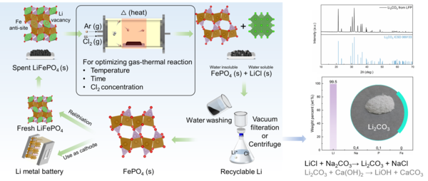 ▲LFP 양극재 재활용 공정 개념도.