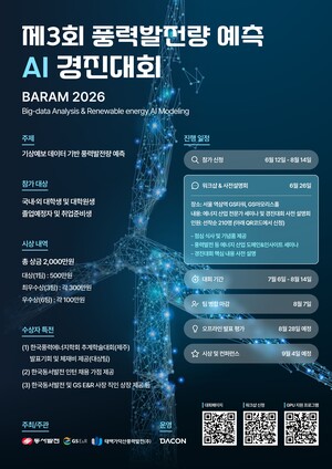 ▲ '제3회 풍력발전량 예측 인공지능 경진대회' 포스터.