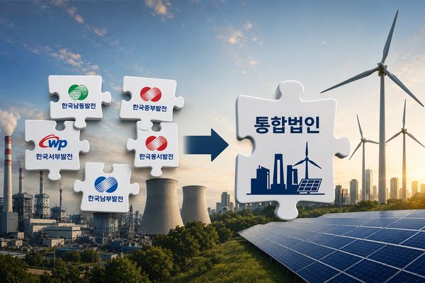 ▲발전 5사가 통합할 경우 1사 체제가 가장 효율적이라는 연구용역 결과가 공개됐다(사진은 AI 가 생성한 이미지).