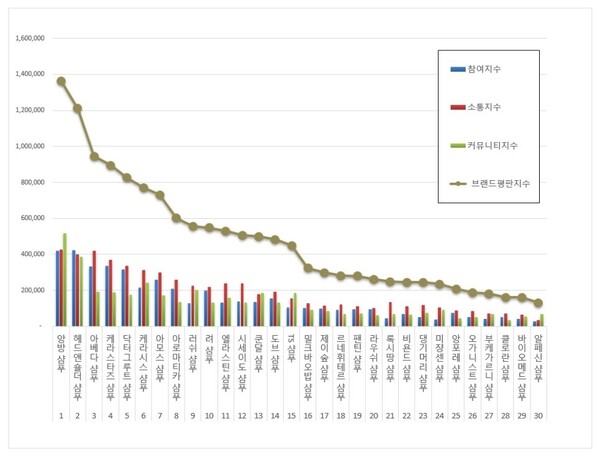 샴푸 8월 브랜드평판 빅데이터 분석