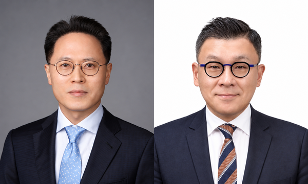 ▲이번에 승진한 박상현 CFO 부회장(왼쪽)과 새롭게 선임된 송용진 COO 사장.