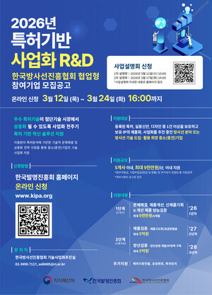 방진협, ‘특허기반 사업화 R&D 지원사업’ 참여기업 모집